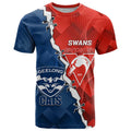 Custom Swans And Cats Football T Shirt 2024 Together Dynamic Version