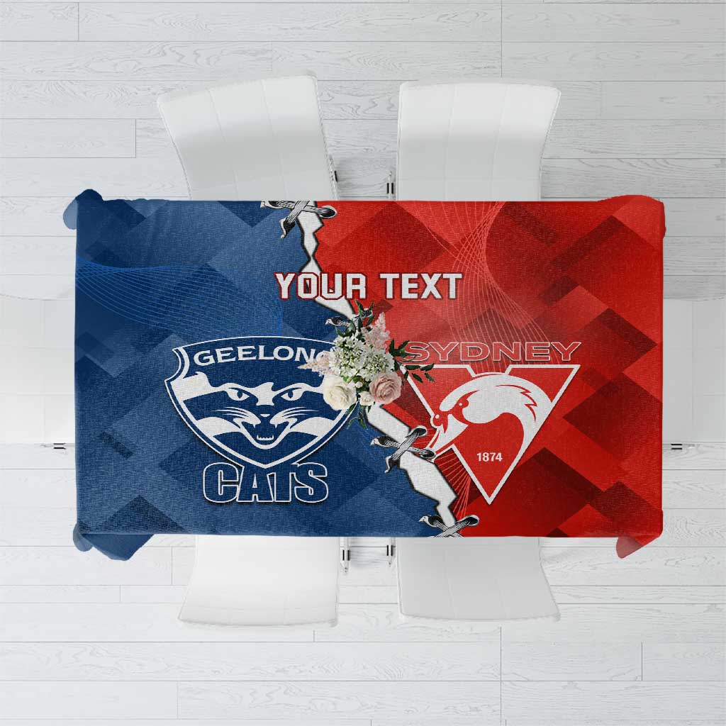 Custom Swans And Cats Football Tablecloth 2024 Together Dynamic Version