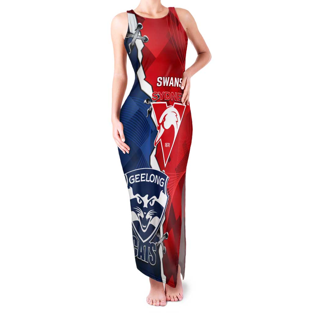 Custom Swans And Cats Football Tank Maxi Dress 2024 Together Dynamic Version