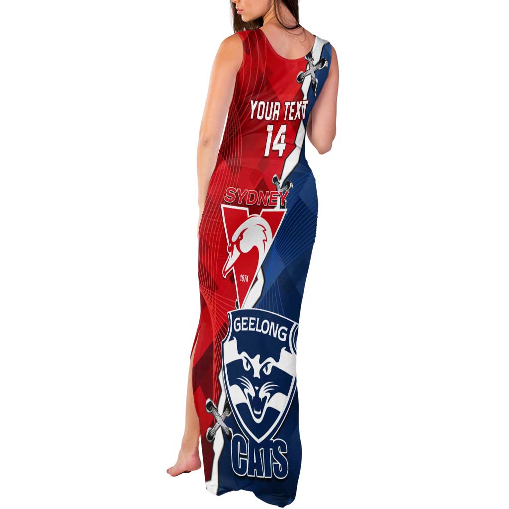 Custom Swans And Cats Football Tank Maxi Dress 2024 Together Dynamic Version