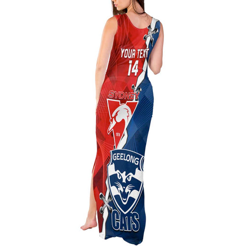 Custom Swans And Cats Football Tank Maxi Dress 2024 Together Dynamic Version