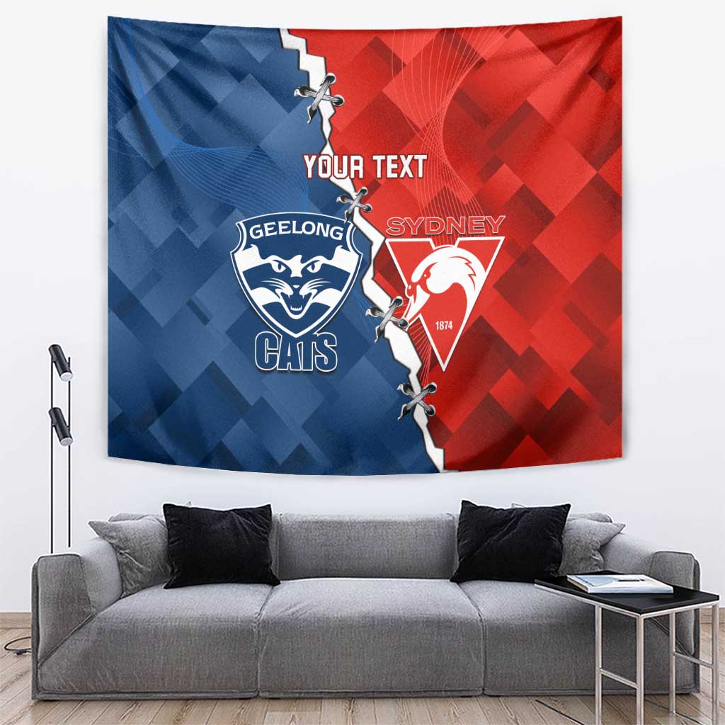 Custom Swans And Cats Football Tapestry 2024 Together Dynamic Version