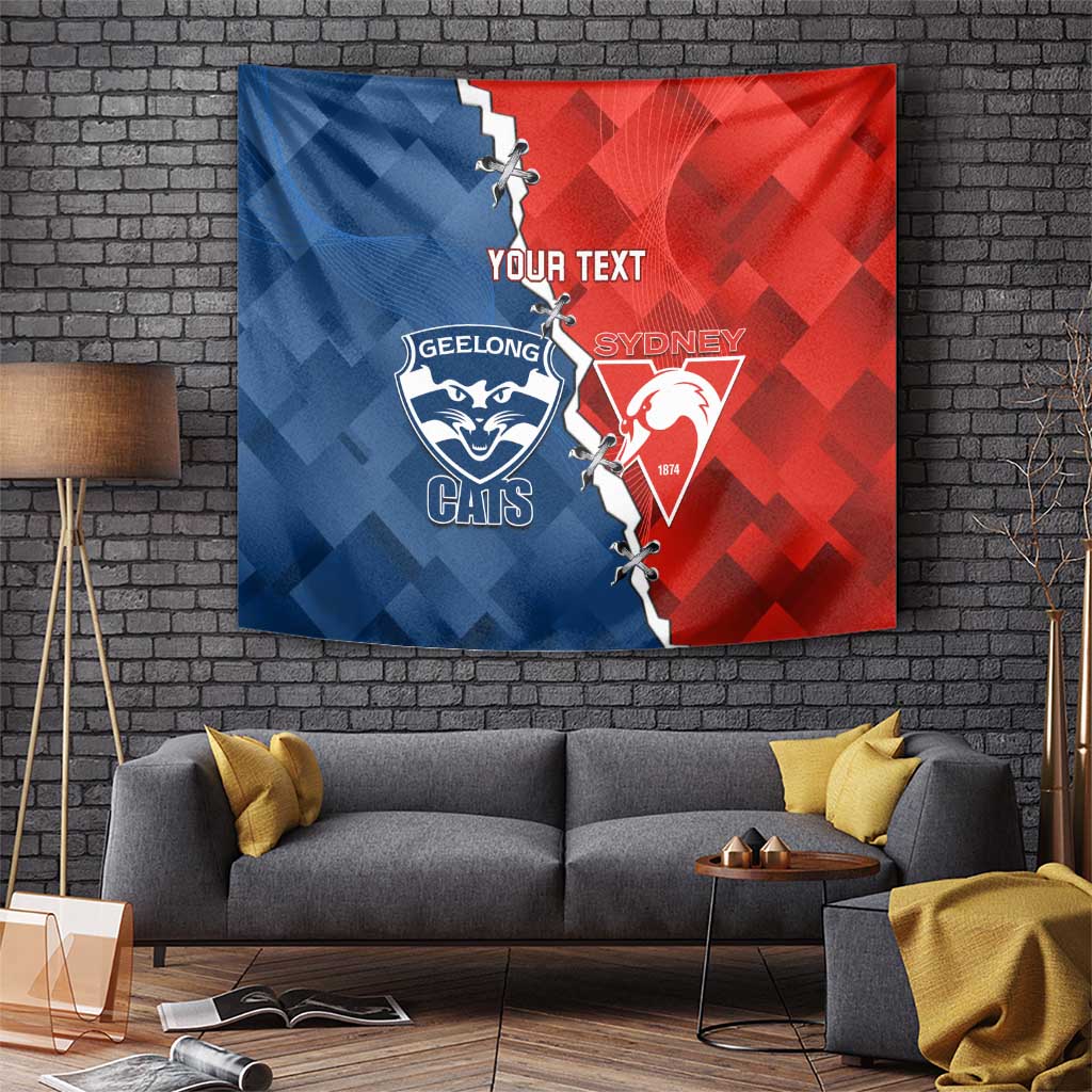 Custom Swans And Cats Football Tapestry 2024 Together Dynamic Version