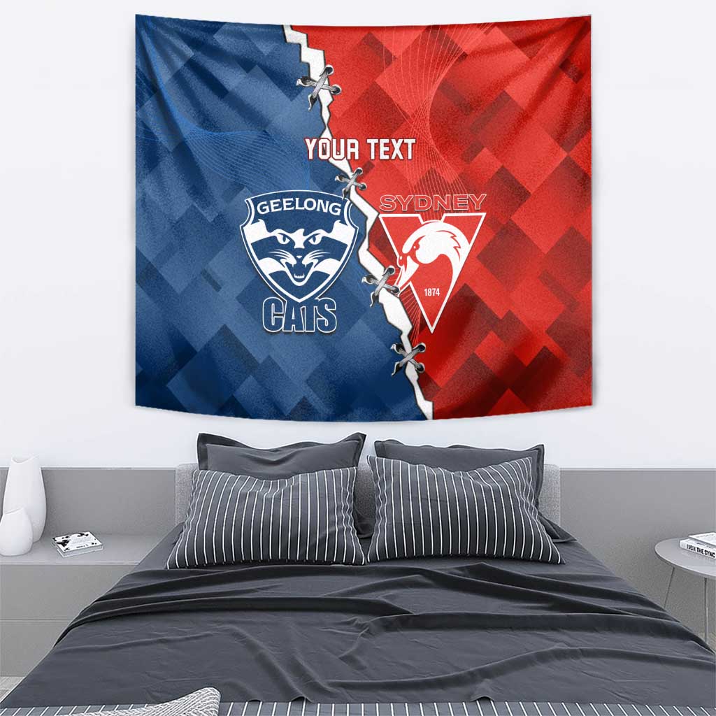 Custom Swans And Cats Football Tapestry 2024 Together Dynamic Version
