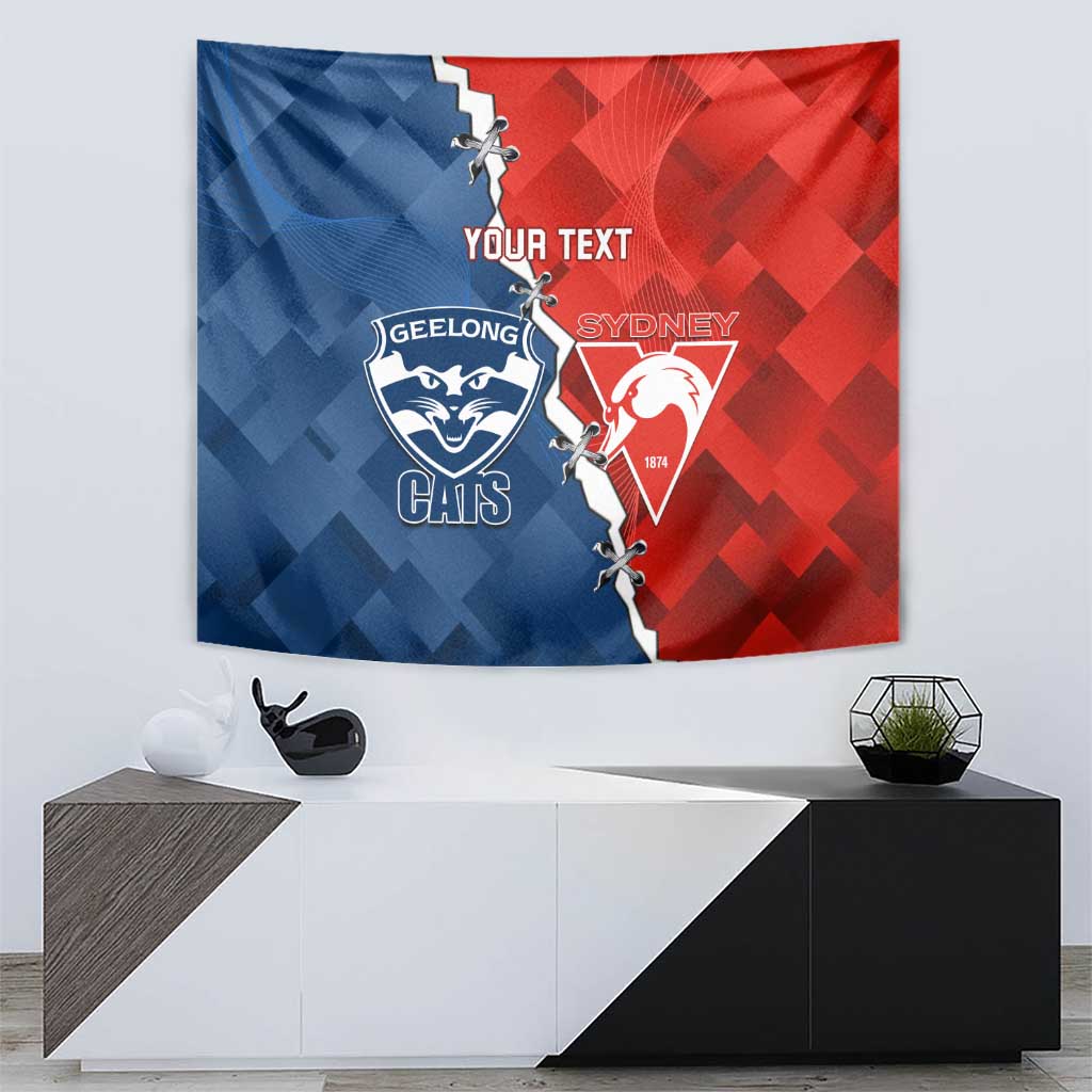 Custom Swans And Cats Football Tapestry 2024 Together Dynamic Version
