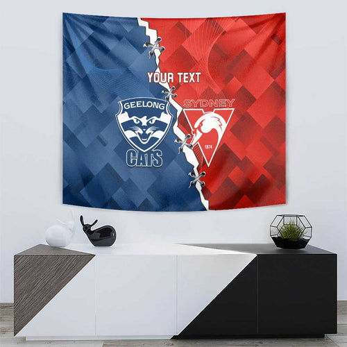 Custom Swans And Cats Football Tapestry 2024 Together Dynamic Version