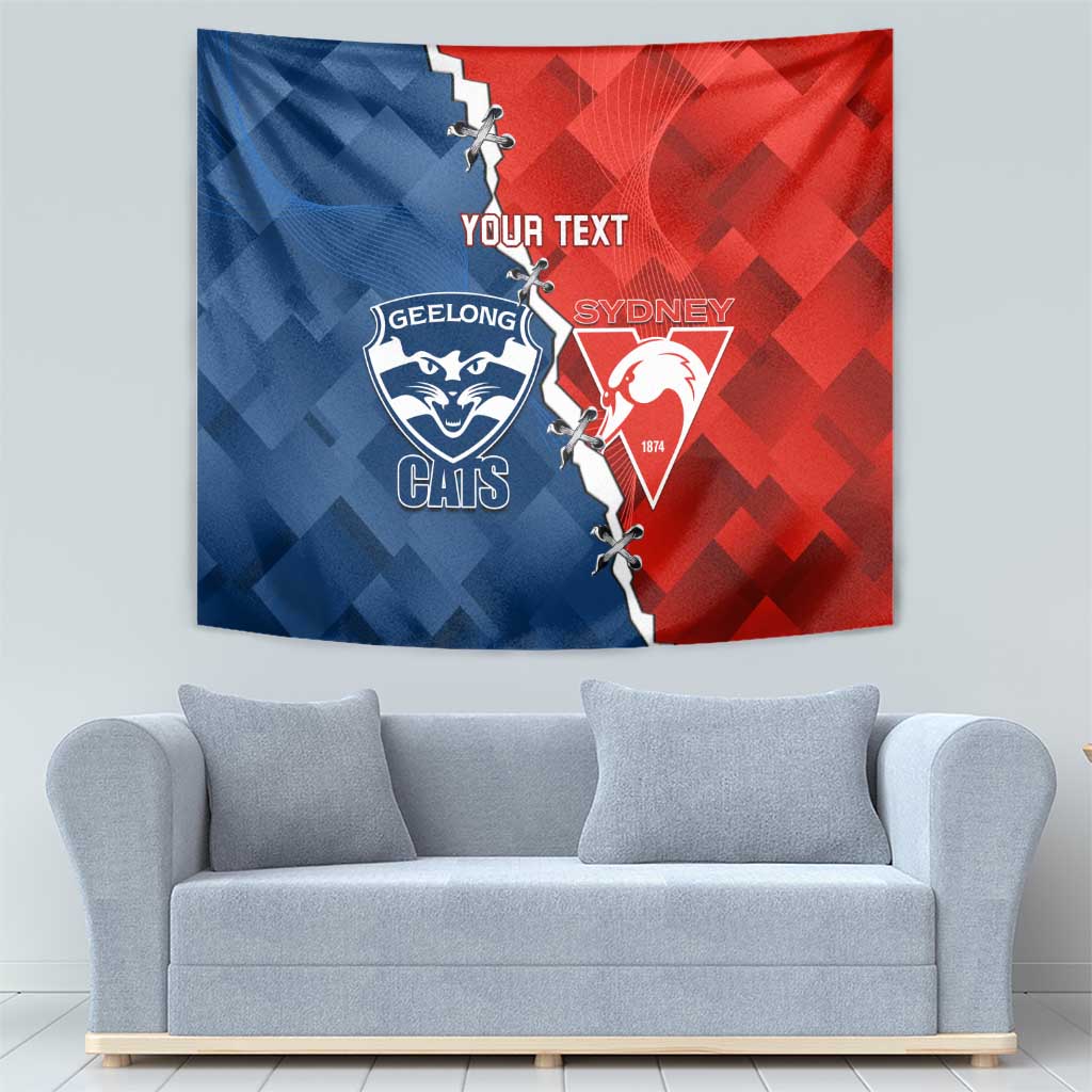 Custom Swans And Cats Football Tapestry 2024 Together Dynamic Version