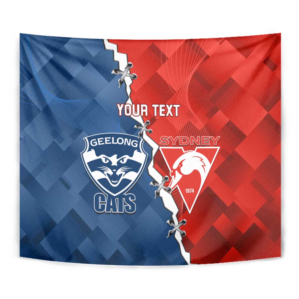 Custom Swans And Cats Football Tapestry 2024 Together Dynamic Version