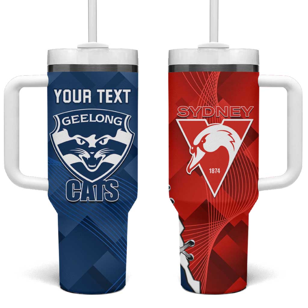 Custom Swans And Cats Football Tumbler With Handle 2024 Together Dynamic Version