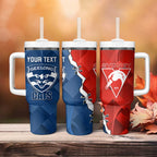 Custom Swans And Cats Football Tumbler With Handle 2024 Together Dynamic Version