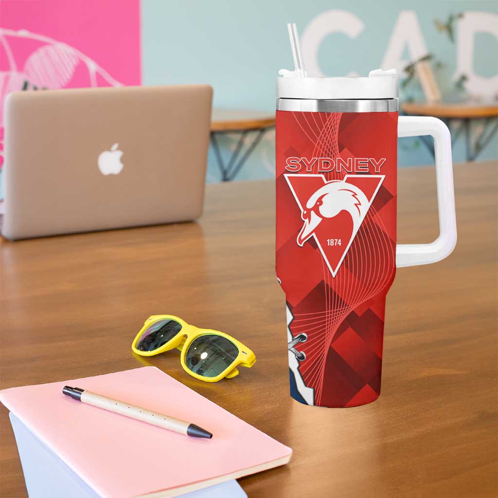 Custom Swans And Cats Football Tumbler With Handle 2024 Together Dynamic Version