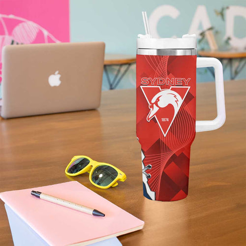 Custom Swans And Cats Football Tumbler With Handle 2024 Together Dynamic Version