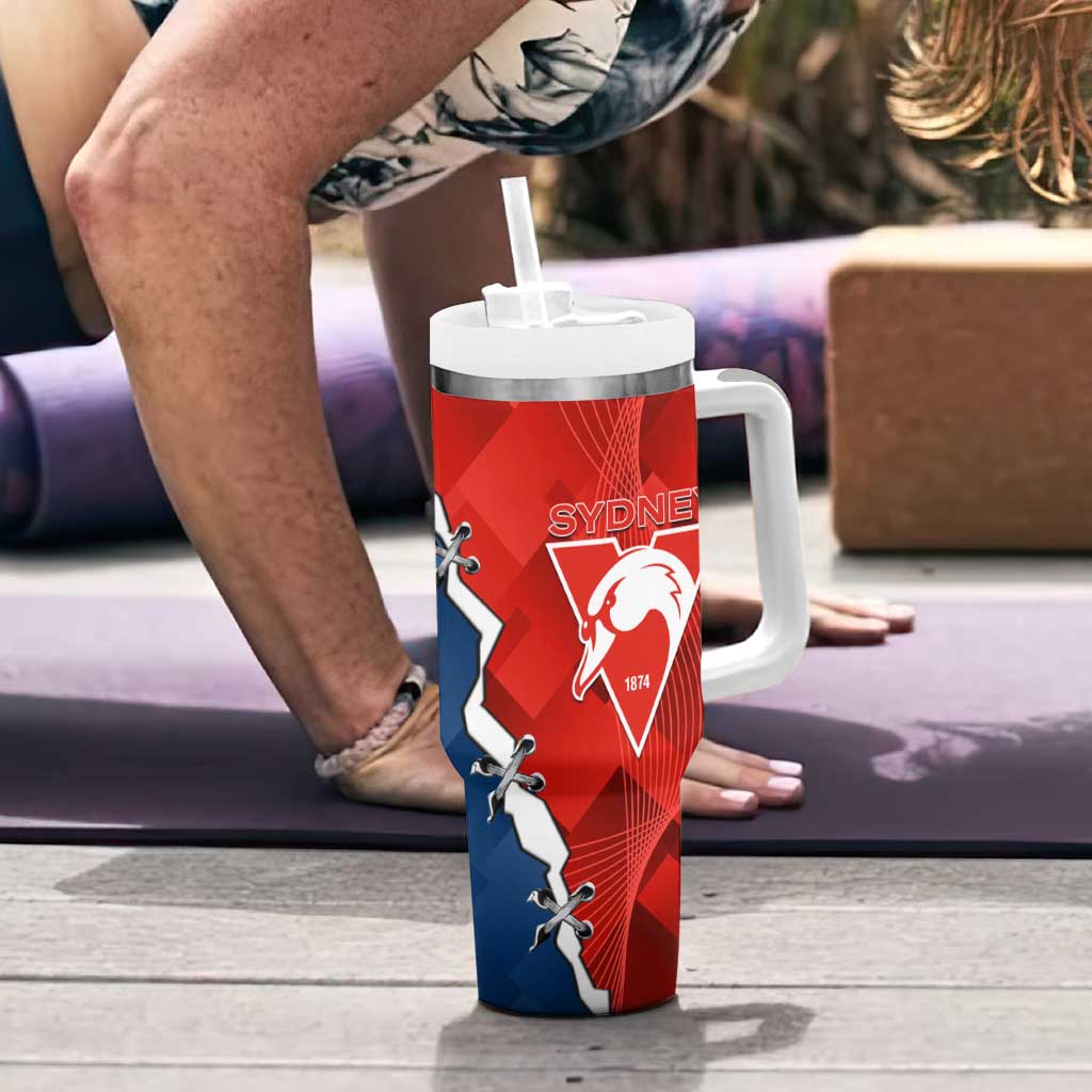 Custom Swans And Cats Football Tumbler With Handle 2024 Together Dynamic Version