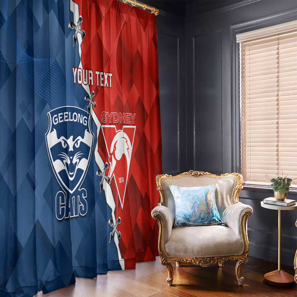 Custom Swans And Cats Football Window Curtain 2024 Together Dynamic Version