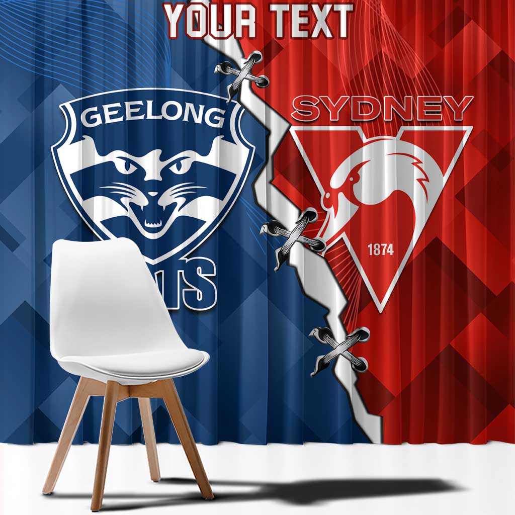 Custom Swans And Cats Football Window Curtain 2024 Together Dynamic Version