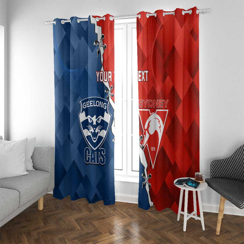 Custom Swans And Cats Football Window Curtain 2024 Together Dynamic Version