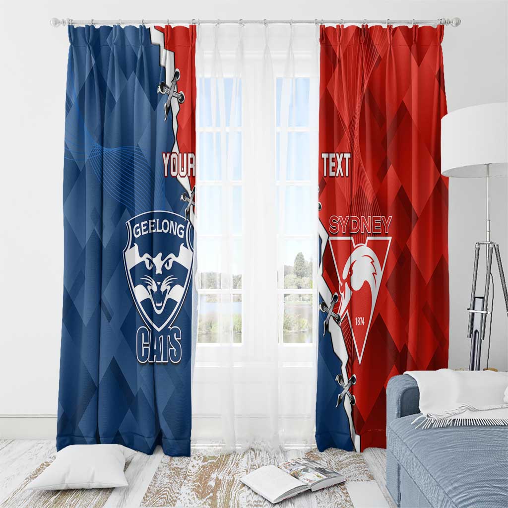 Custom Swans And Cats Football Window Curtain 2024 Together Dynamic Version