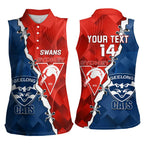Custom Swans And Cats Football Women Sleeveless Polo Shirt 2024 Together Dynamic Version