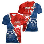 Custom Swans And Cats Football Women V-Neck T-Shirt 2024 Together Dynamic Version