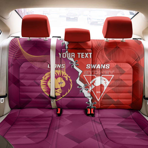 Custom Swans And Lions Football Back Car Seat Cover 2024 Go Champions Final Dynamic Version