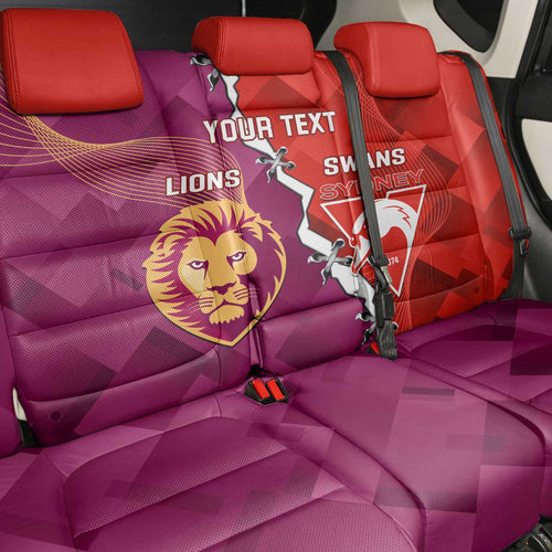 Custom Swans And Lions Football Back Car Seat Cover 2024 Go Champions Final Dynamic Version