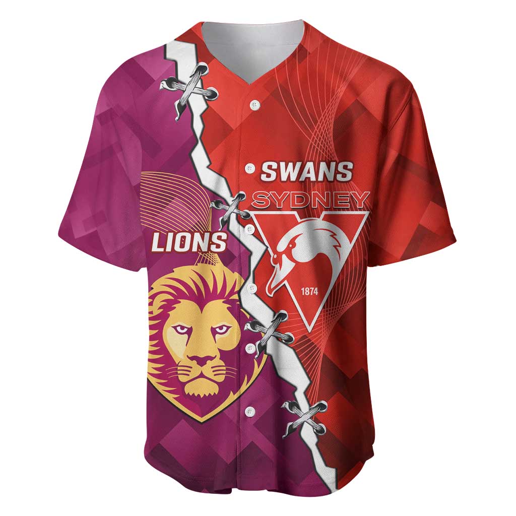 Custom Swans And Lions Football Baseball Jersey 2024 Go Champions Final Dynamic Version