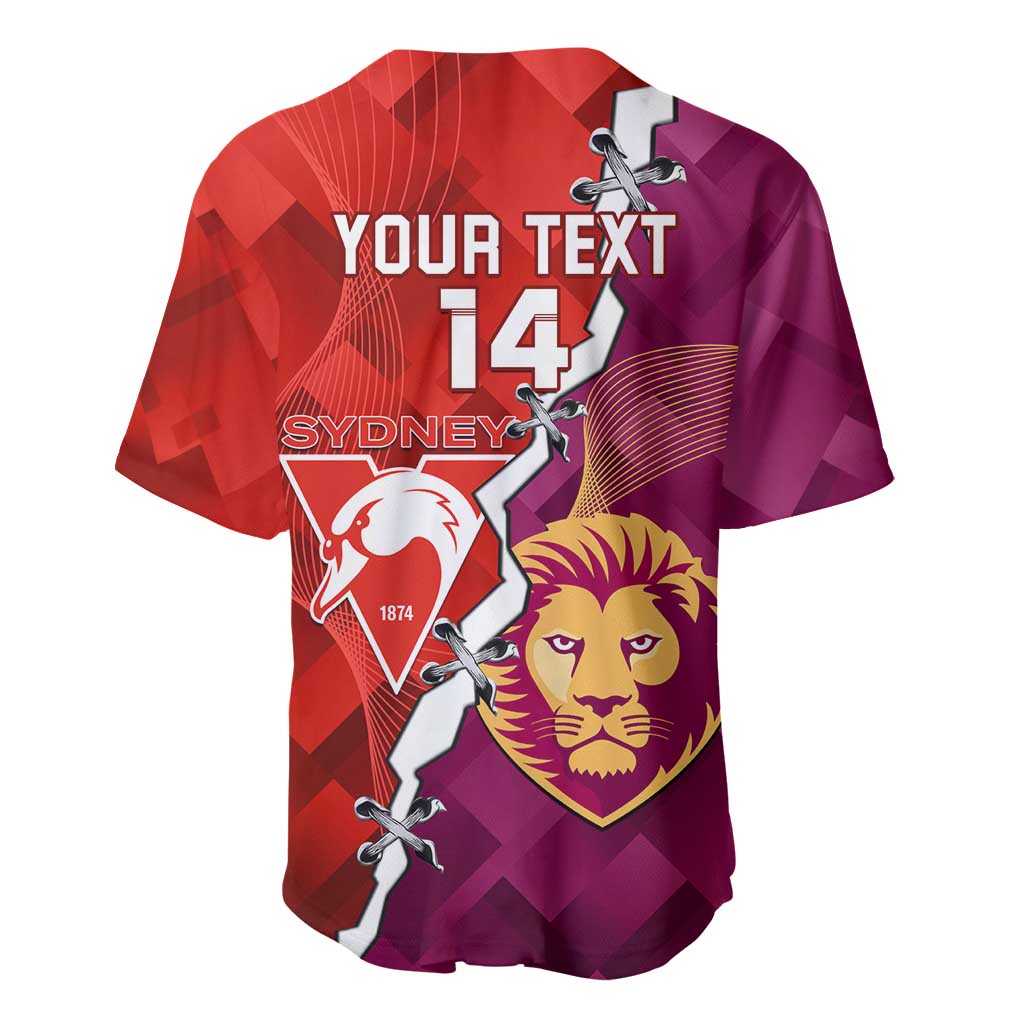 Custom Swans And Lions Football Baseball Jersey 2024 Go Champions Final Dynamic Version