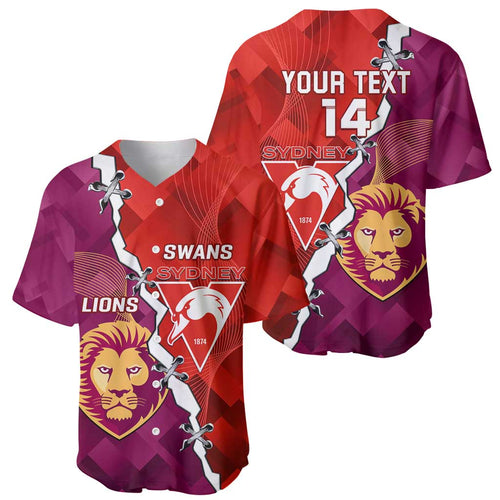Custom Swans And Lions Football Baseball Jersey 2024 Go Champions Final Dynamic Version