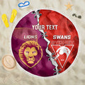 Custom Swans And Lions Football Beach Blanket 2024 Go Champions Final Dynamic Version