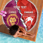 Custom Swans And Lions Football Beach Blanket 2024 Go Champions Final Dynamic Version