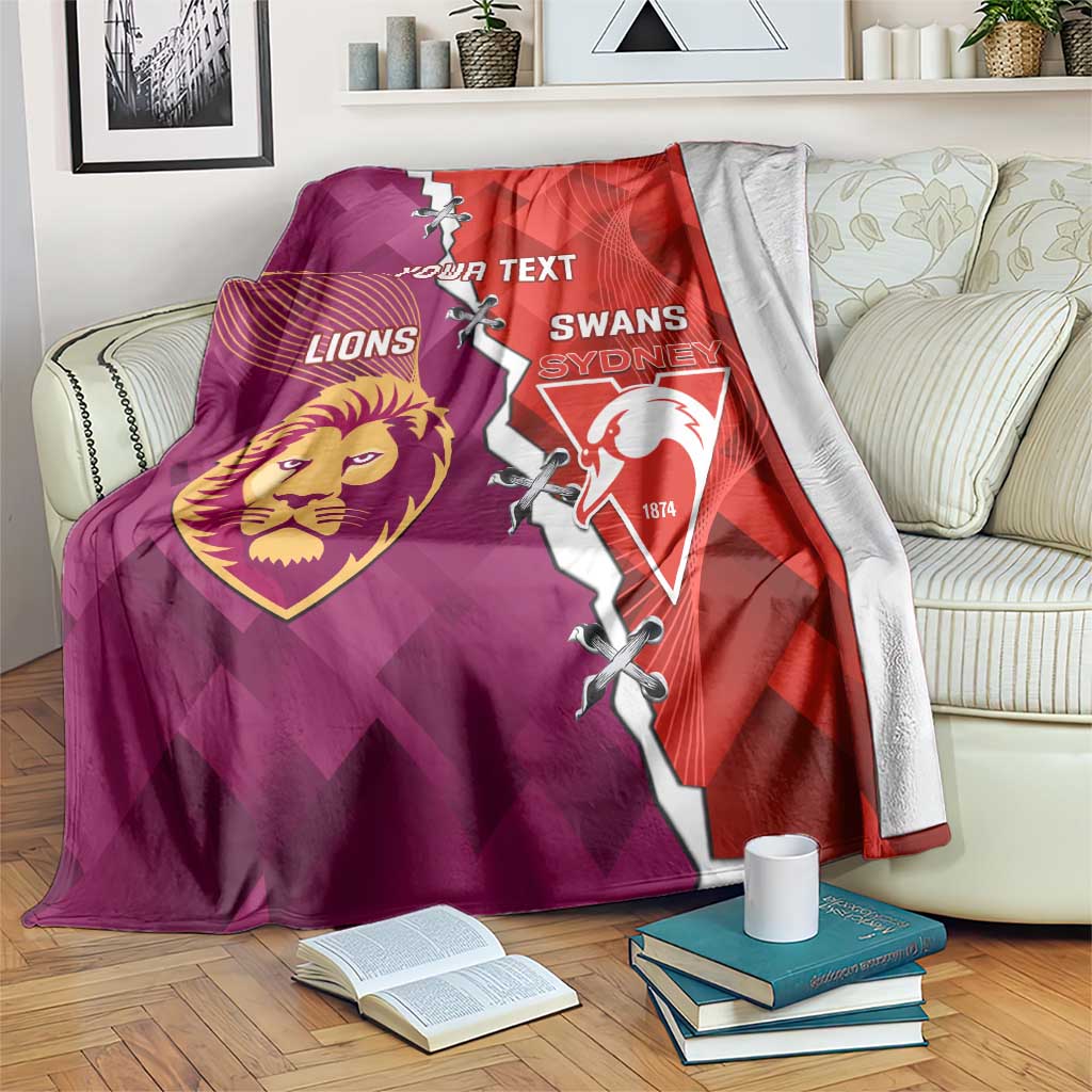 Custom Swans And Lions Football Blanket 2024 Go Champions Final Dynamic Version