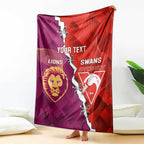Custom Swans And Lions Football Blanket 2024 Go Champions Final Dynamic Version