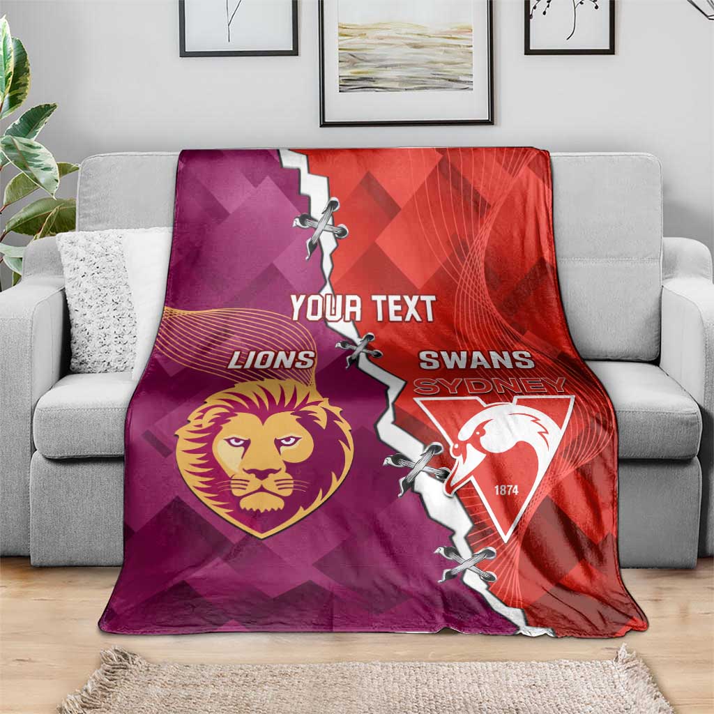 Custom Swans And Lions Football Blanket 2024 Go Champions Final Dynamic Version