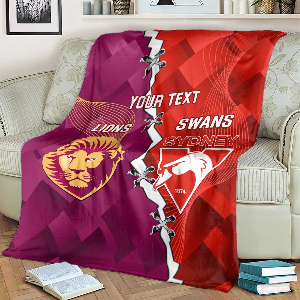 Custom Swans And Lions Football Blanket 2024 Go Champions Final Dynamic Version
