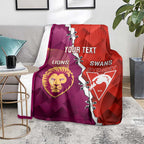 Custom Swans And Lions Football Blanket 2024 Go Champions Final Dynamic Version