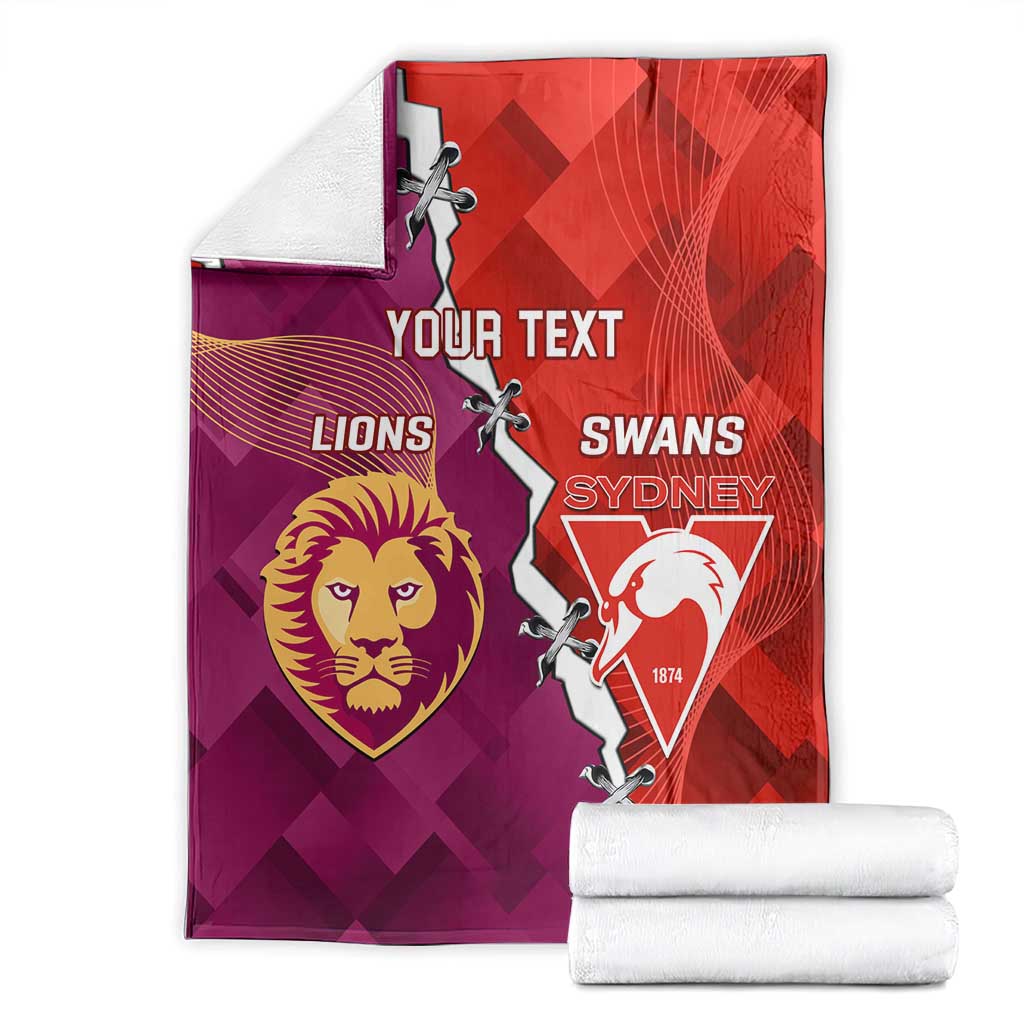 Custom Swans And Lions Football Blanket 2024 Go Champions Final Dynamic Version