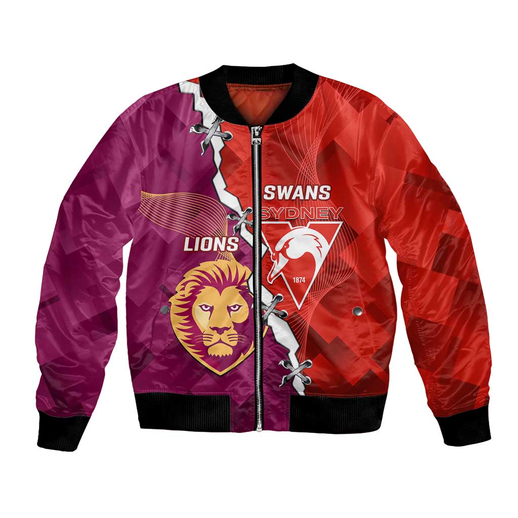 Custom Swans And Lions Football Bomber Jacket 2024 Go Champions Final Dynamic Version