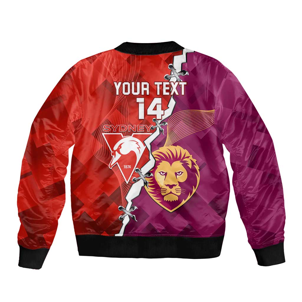 Custom Swans And Lions Football Bomber Jacket 2024 Go Champions Final Dynamic Version