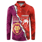 Custom Swans And Lions Football Button Sweatshirt 2024 Go Champions Final Dynamic Version