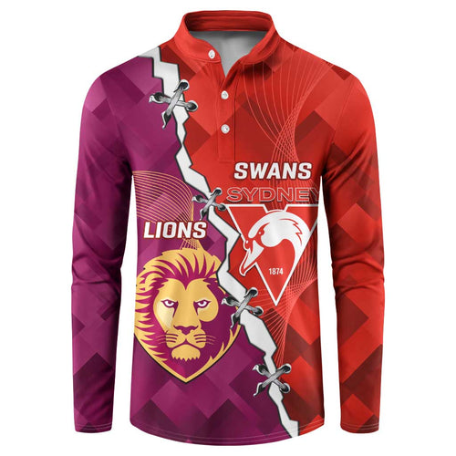 Custom Swans And Lions Football Button Sweatshirt 2024 Go Champions Final Dynamic Version