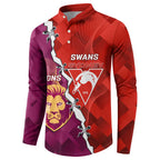 Custom Swans And Lions Football Button Sweatshirt 2024 Go Champions Final Dynamic Version