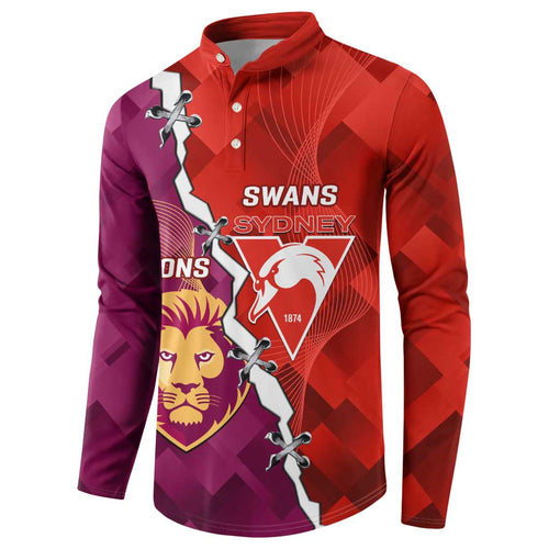 Custom Swans And Lions Football Button Sweatshirt 2024 Go Champions Final Dynamic Version