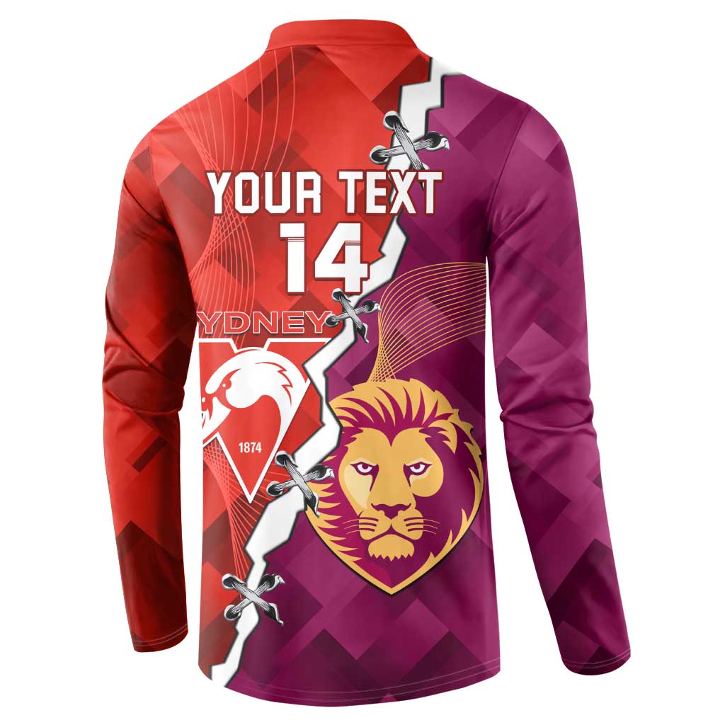 Custom Swans And Lions Football Button Sweatshirt 2024 Go Champions Final Dynamic Version