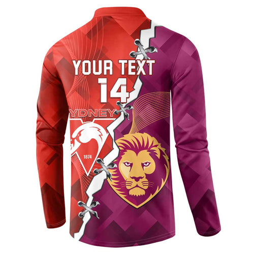 Custom Swans And Lions Football Button Sweatshirt 2024 Go Champions Final Dynamic Version