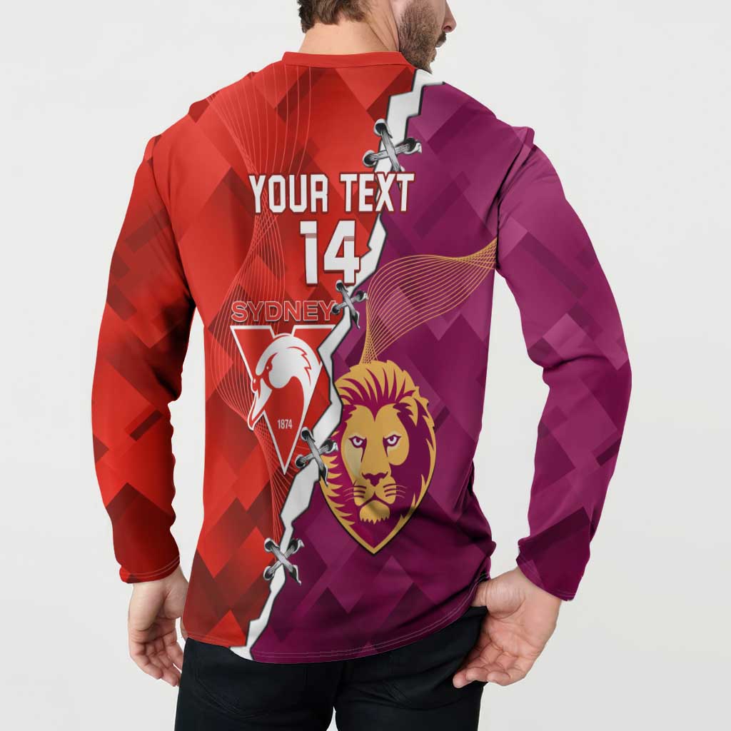 Custom Swans And Lions Football Button Sweatshirt 2024 Go Champions Final Dynamic Version