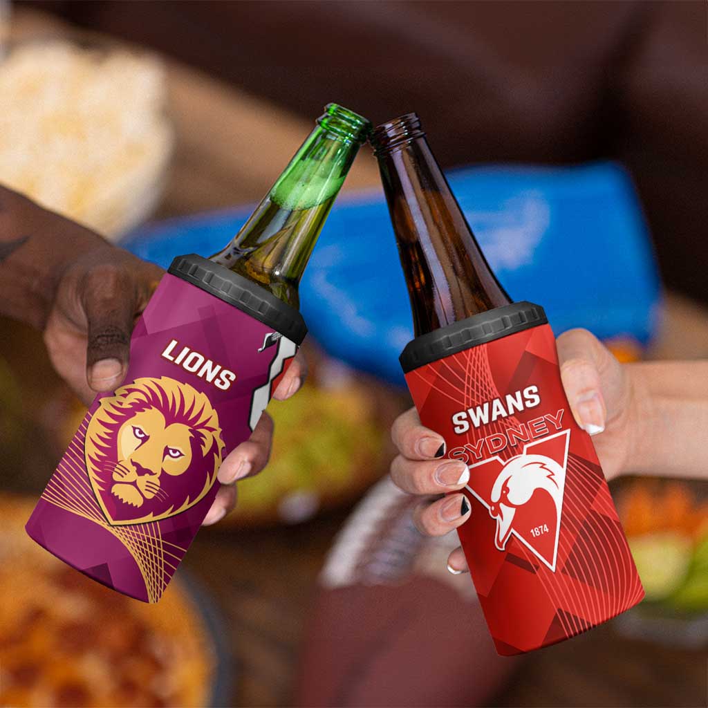 Swans And Lions Football 4 in 1 Can Cooler Tumbler 2024 Go Champions Final Dynamic Version