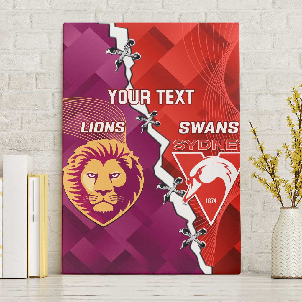 Custom Swans And Lions Football Canvas Wall Art 2024 Go Champions Final Dynamic Version