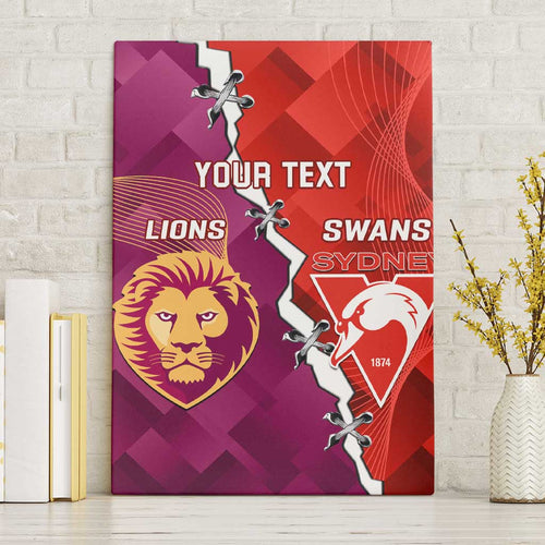 Custom Swans And Lions Football Canvas Wall Art 2024 Go Champions Final Dynamic Version