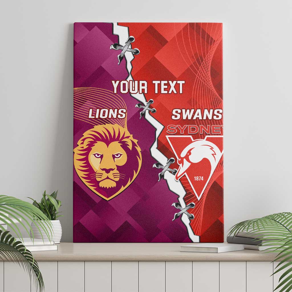 Custom Swans And Lions Football Canvas Wall Art 2024 Go Champions Final Dynamic Version