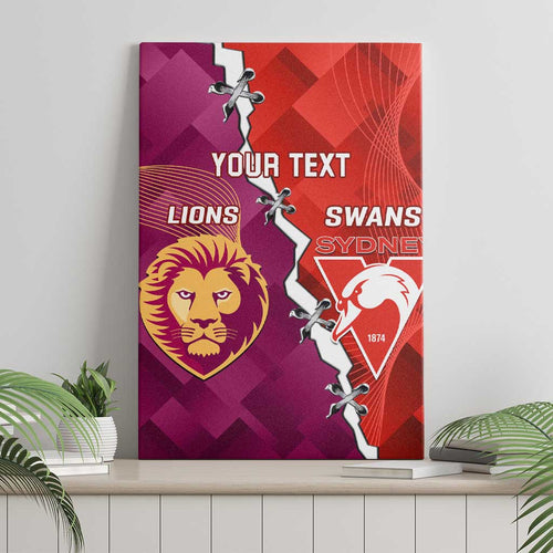 Custom Swans And Lions Football Canvas Wall Art 2024 Go Champions Final Dynamic Version